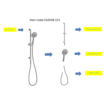 Posh Chrome Plating Shower Rail Suit