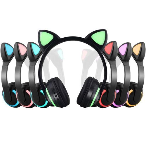 Auriculares inalámbricos de oreja de gato con control de siete colores al por mayor