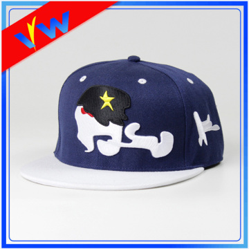 Personalizza 3D Embroidery blu corona piatta Bill Cap