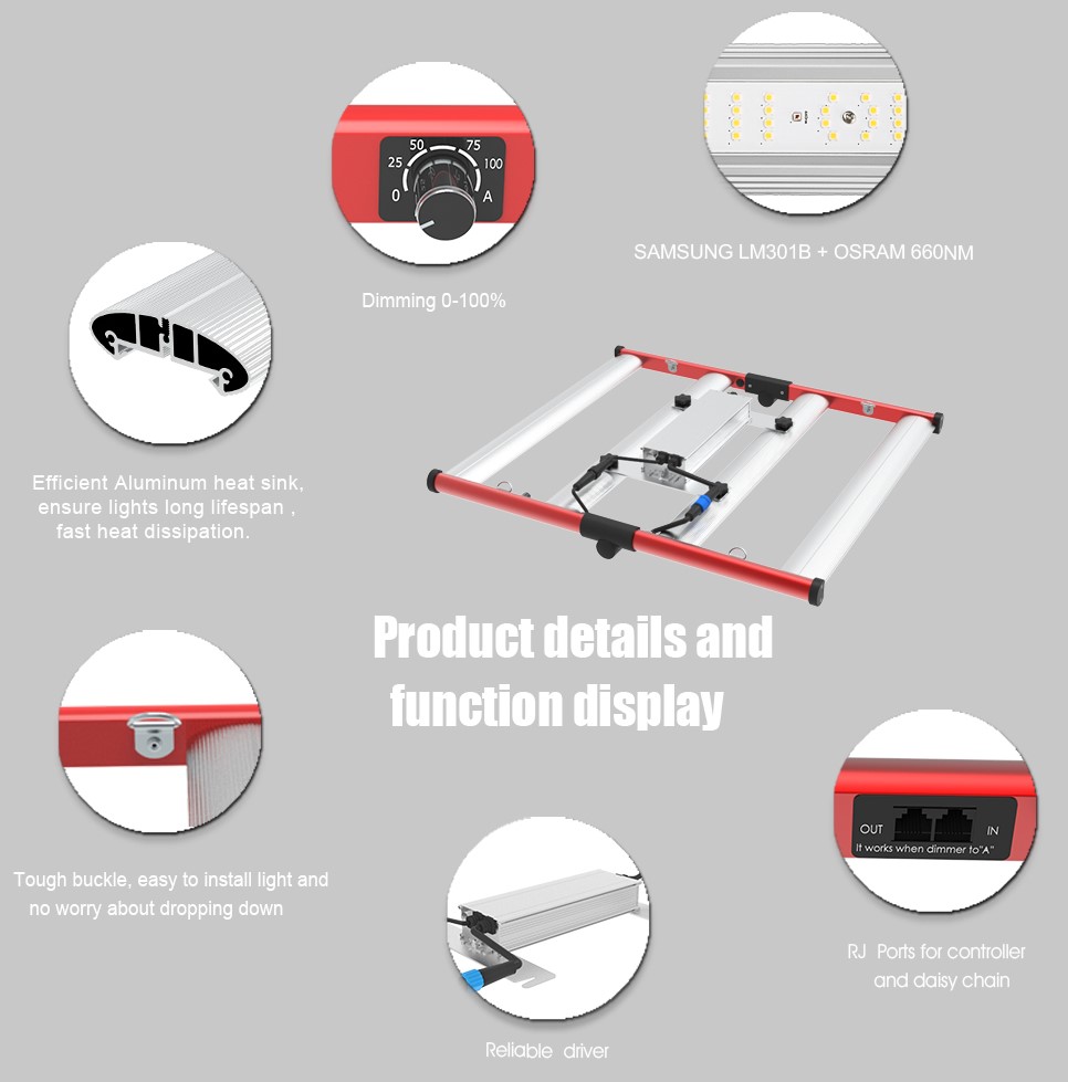 Foldable 240W Led Grow Lights Full Spectrum Dimmable