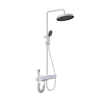 White LED Digital Smart Shower Panel With Faucet