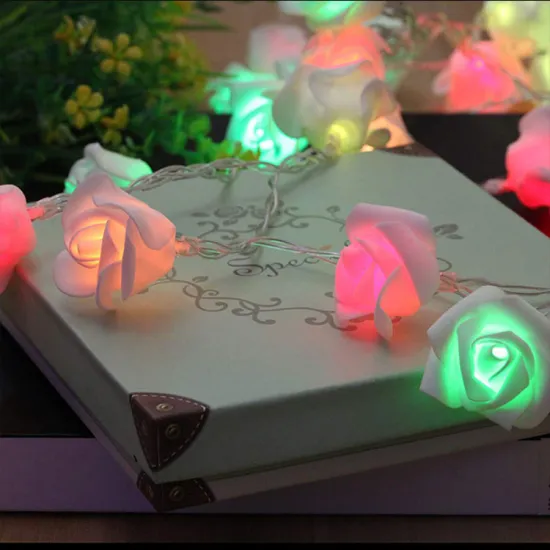 multicolor twinkle led string lights with flower