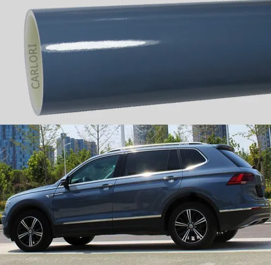 super gloss dark blue car wrap vinyl