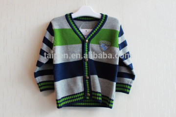 OEM Fashion V Neck Boys Knitted Cardigan Sweater Kids Wear