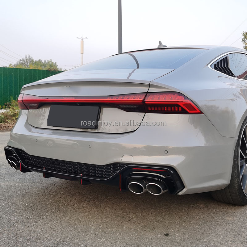 Rs7 Style Body Kit Rear Diffuser For Audi A7 2019-2022 - Gross Black ...