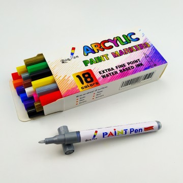 Colori personalizzati Set di pennarello permanente per vernice artigianale per roccia, legno, ceramica e tessuto