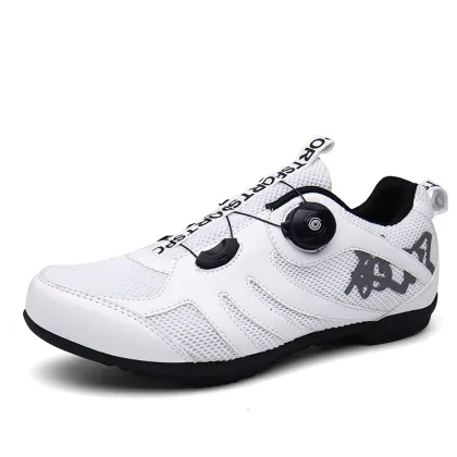 Classic Cycling Shoes: Breathable Men's Lockless Road Bicycle Shoes and Women's Non-Slip Rubber Sole Sneakers