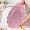 2023 New Floral Plates Purple Flower Dinnerware Floral Dinner Set Ceramic Tableware Porcelain Flower Shape Bowls