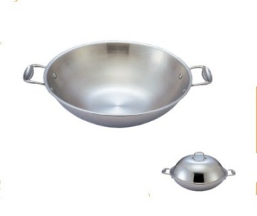 3 Layer Stainless Steel Frying Wok with Double Ears (LXSN0D012000177)