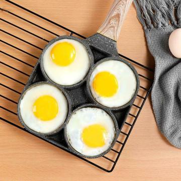 Quảng trường 4 Khoang Non-Stick Aluminum Egg Fry Pan cho bánh kếp