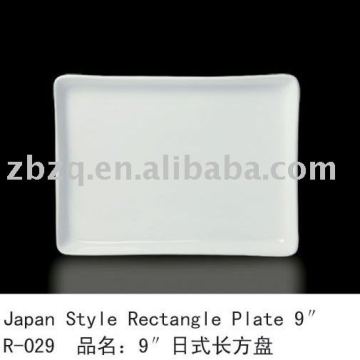 8" 9" 10" white porcelain rectangular plate