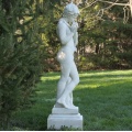 Italian Marble Faun Sculpture Flute and Lion Pelt