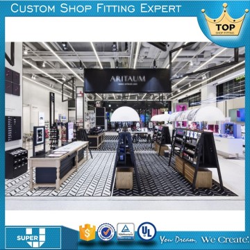 Top quality wooden wholesale fashion interior cosmetic shop design