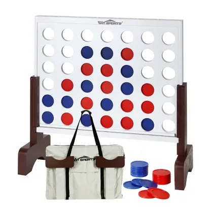Wooden Chess and Connect 4 Hybrid Board Game