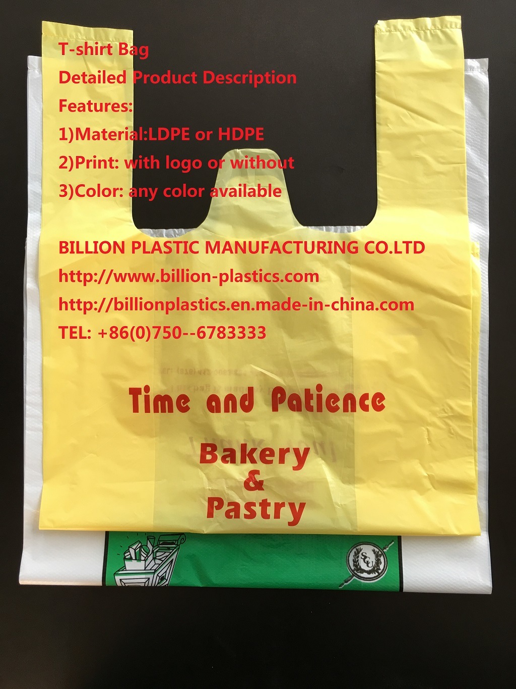 HDPE T-Shirt Plastic Shopping Bag T-Shirt Bag with Printing