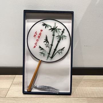Vintage chinesischer runder Quastenfächer