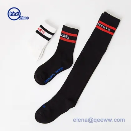 men's striped tube knee socks cotton mid calf over knee socks