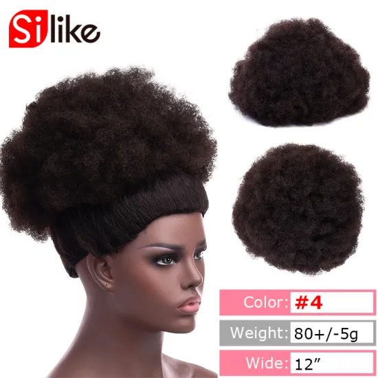 Hot style Synthetic Afro Afro puff Short Ponytail Kinky Curly Buns cheap hair Chignon hairpiece clip in Bun hair for black women