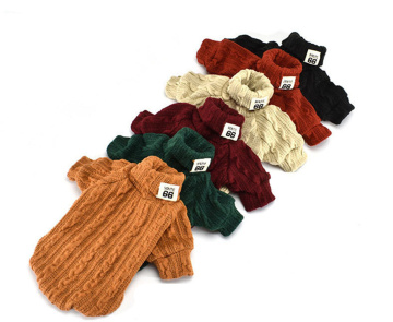 Ropa de perro de invierno de otoño de lujo personalizada - suéter de cuello alto para perros pequeños