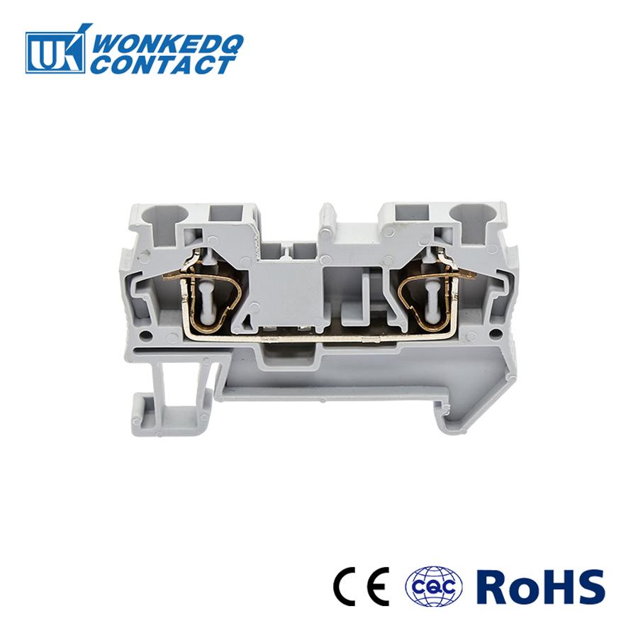 10Pcs ST-4 Din Rail Connectors Return Pull Type Spring Electrical Wiring Connection Terminal Blocks Screwless ST4