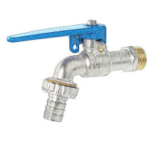 Brass bibcock tap with thread for hot water