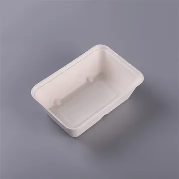 Disposable bagasse molded pulp food packaging tray
