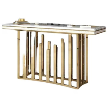 Table de la console en acier inoxydable en or: salon de luxe et meubles de couloir de l'hôtel