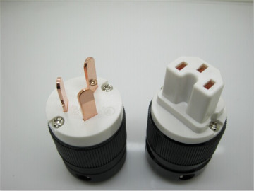 Red Copper Power Plug hifi stereo plug the power cord plug end 17MM tail hole