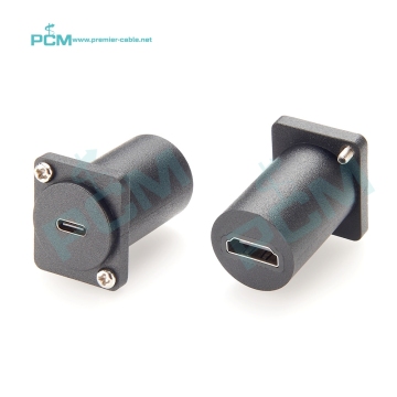 USB3.1 Type C to HDMI Female Panel Mount Converter with XLR Output