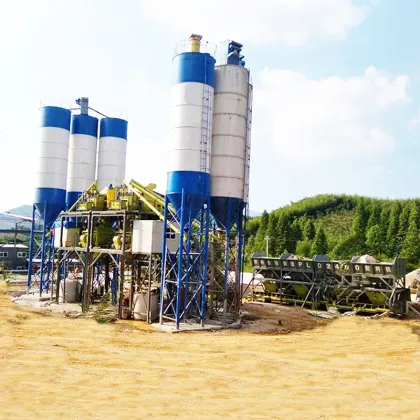 Export to Madagascar HZS90 concrete batching plant