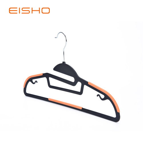 Non-Slip Plastic Hangers With Orange Rubber Pieces