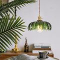 Green petal fruit tray glass lampshade pendant lamp