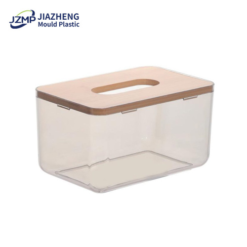 Clear Acrylic Tissue Box With Bamboo Lid