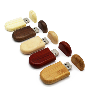 Bulk USB rotondo classico in legno