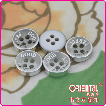 Vacuum Plating White Shirt Button (H-1667VP-314LR)