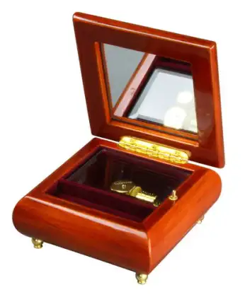 Inlaid Pattern Style Musical Wooden Jewellery Box