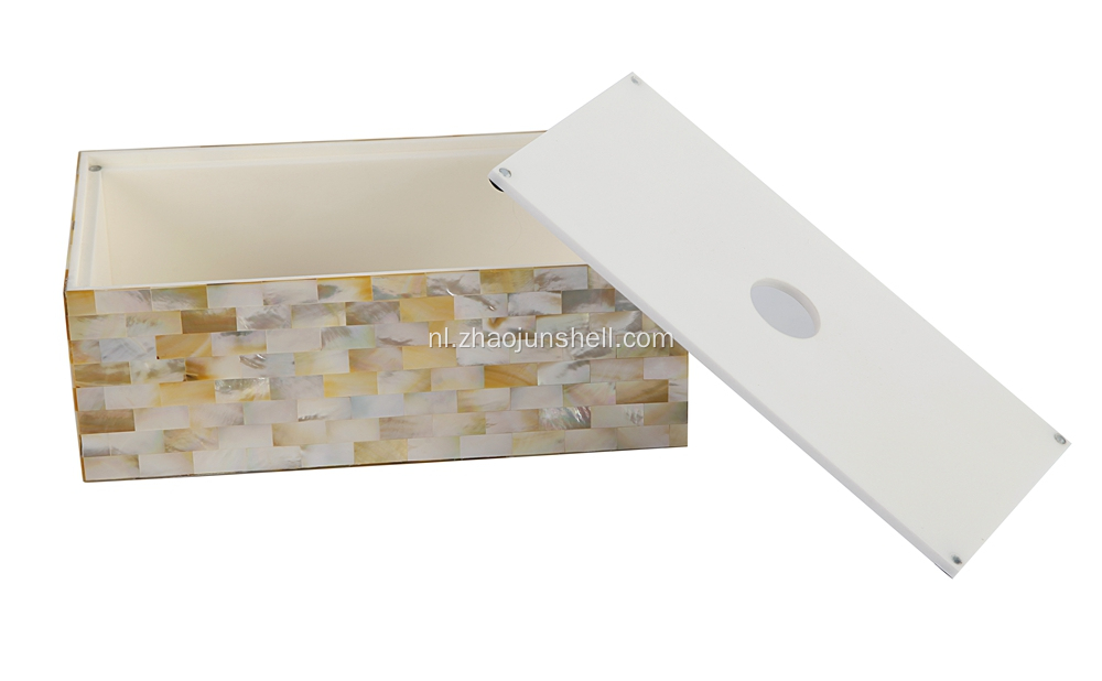 Handgemaakte gouden lipshell hars tissue box cover