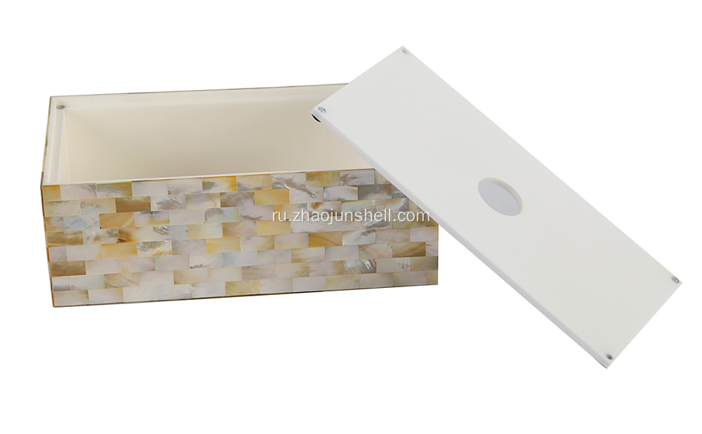 Handmade Golden Lip Shell Resin Tissue Box Cover