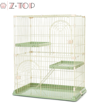 Manufacturer Cheap 3-Tier Metal Wire Cat Cage Breeding Pet Crate Cat Home Cages Playpen