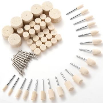 Dremel Felt Polishing Wheel Set: 80 Accessories, Wool Felt, 0.32cm Handle for Rotary Tool & Drill