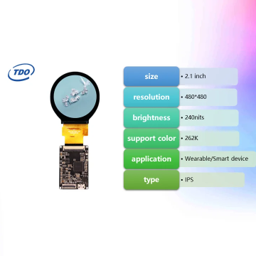 2.1 Inch TDO HMI Round Touch LCD Display 480x480 Resolution TTL Interface