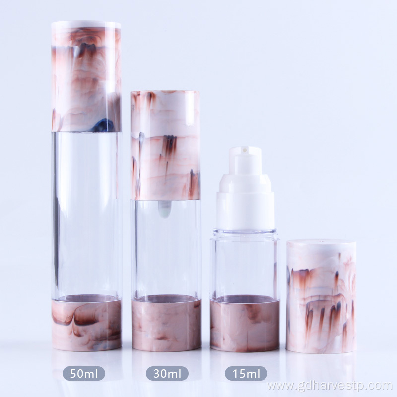 Popular Cosmetic Plastic Round Airless Pump Lotion Bottle