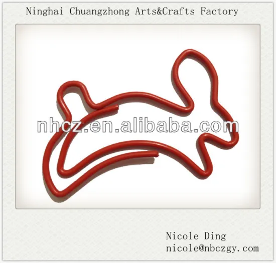 Red Bunny Metal Shaped Paper Clips