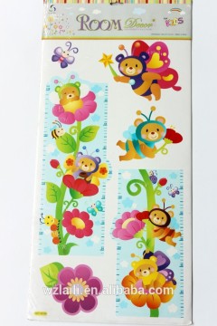 Bees and buterffly cartoon height stickers for kids room