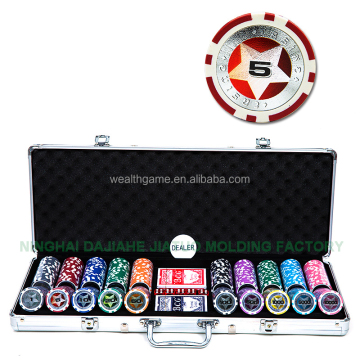 500pcs 11,5 g Clay Black Stars Chip -Set