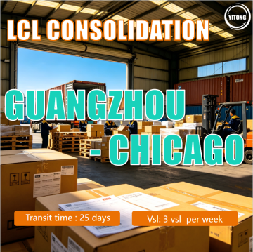 Servizio di consolidamento LCL da Guangzhou a Chicago, USA