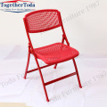 Outdoor plastic resin foldable mesh chair dining chair