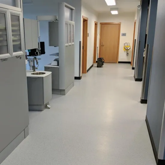 Matte Black PVC Tile with Wood Grain Pattern - Ideal for Hospital Flooring, Garages in Peru