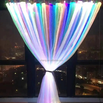 LED Luminous Fiber Optics Fabric for Wedding Decoration and Light-Up Clothing with RGB LED Control