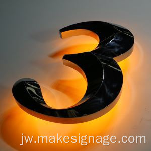 Tandha huruf LED aluminium 3D LED